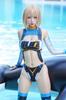 Sexy lesklé plavky s vysokými nohavičkami ke kolenům vysoké punčochy Rukavice Jednoduché RQ Race Queen Kostým Cosplay Dospělé plavky Cosplay Kostým Převlek [LOST-G] Dámské (M,