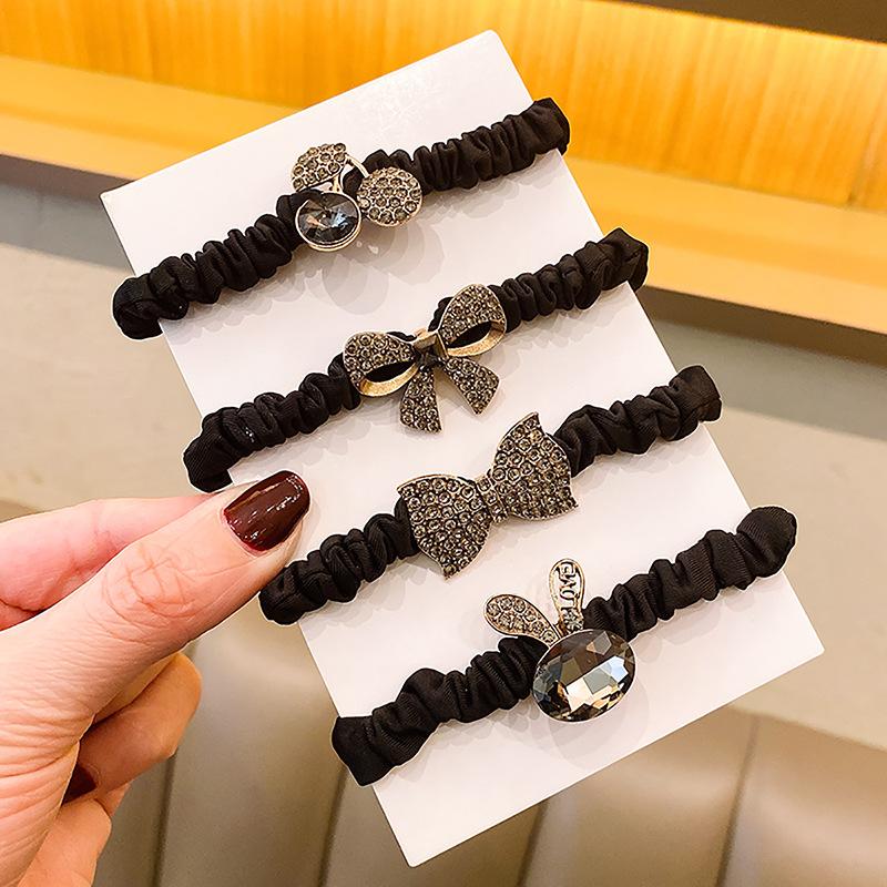 Diadema de aleación Lazo para el pelo - Cuerda para el pelo vintage de alta gama Bucle de intestino delgado Banda elástica - Accesorio para mujer Decoración del pelo