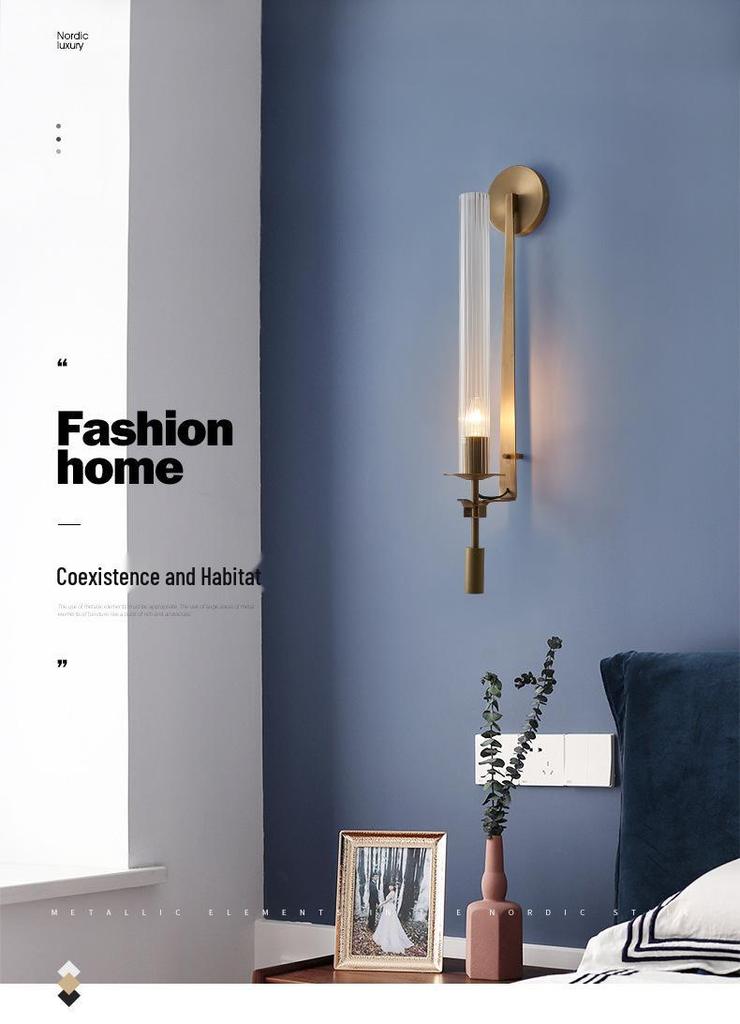 All-Copper Post-Modern Luxury Wall Lamp for Living Room, Bedroom, Study, and Hotel