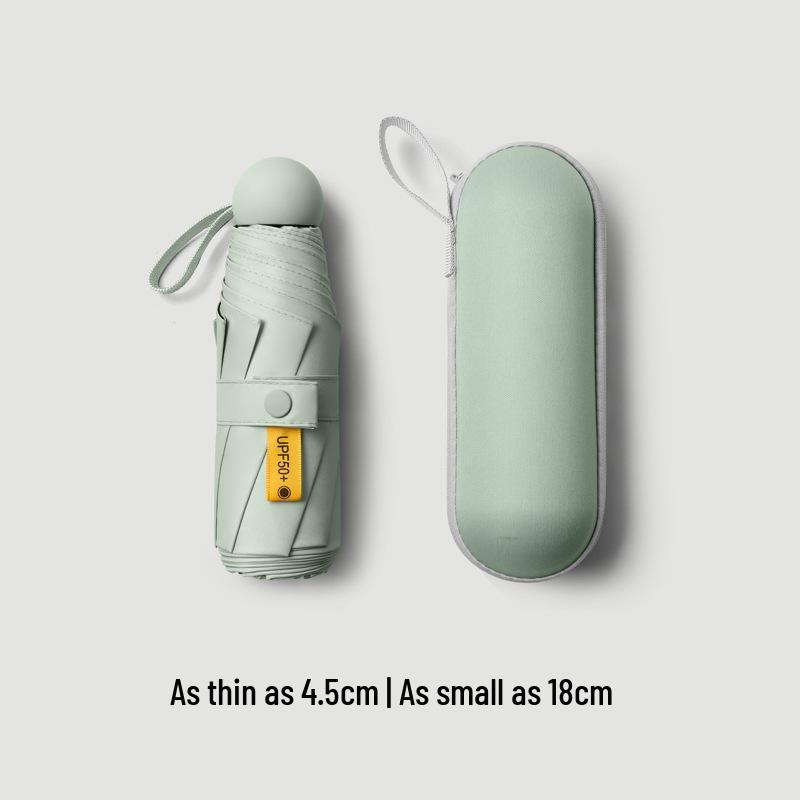 Cartoon Mini Sun & Rain Five-Fold Umbrella for Women - Portable, Sunscreen, and Dual-Use