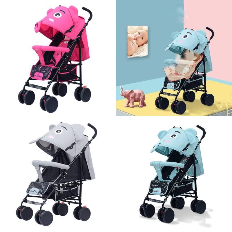 Ultra Stroller Kids Lightweight Foldable Convertible Seat One Rotation Button