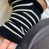 Boneless Wool Socks Mulberry Silk Straight Socks Maillard Striped Stacked Socks Single Needle Medium Tube Women'S Socks