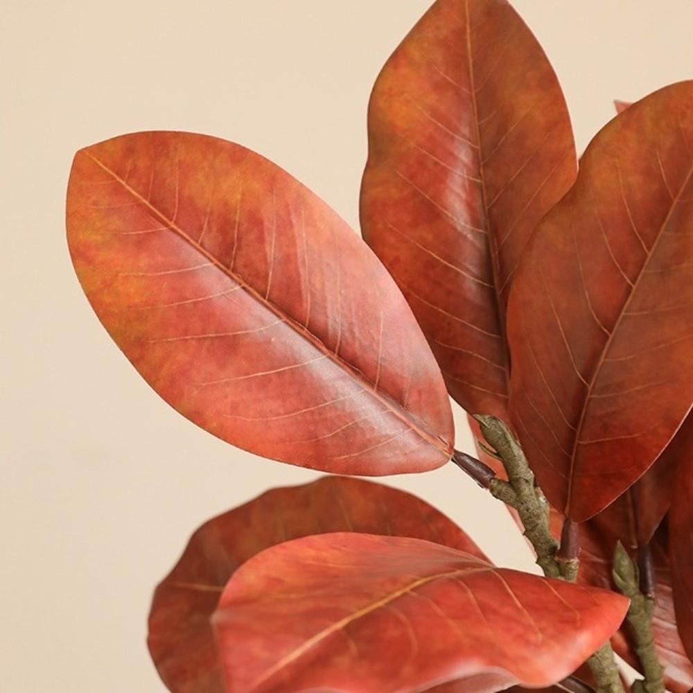 57cm Artificial Magnolia Leaves Rubber Floral Arrangement Simulated Plant Branch Plants Leaves DIY Green Plants Wedding