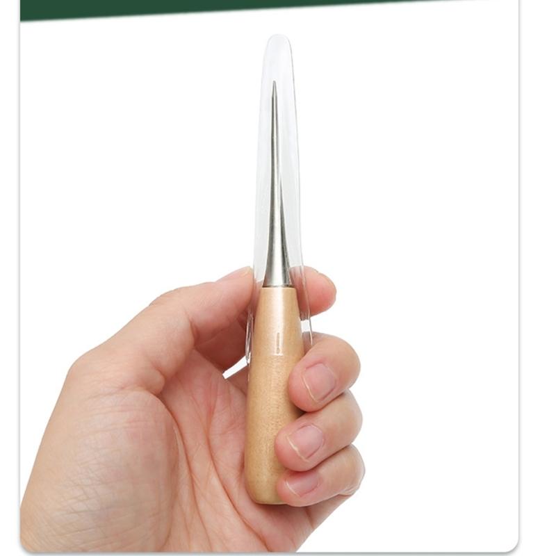 Solid Wood Handle Crafting Awl For Leatherwork Shoe Repair And DIY Applications