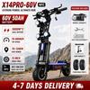 X14 Pro 5000W*2 Dual Motors Electric Scooter 60V 50Ah Lithium Battery 80km/h 120km Range 13-inch Off-road Tires