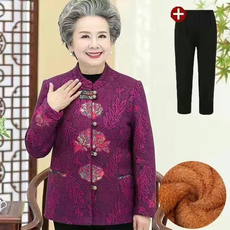 Spring and Autumn Jacket Set for Mature Women (Ages 60-80) – Grandma Style