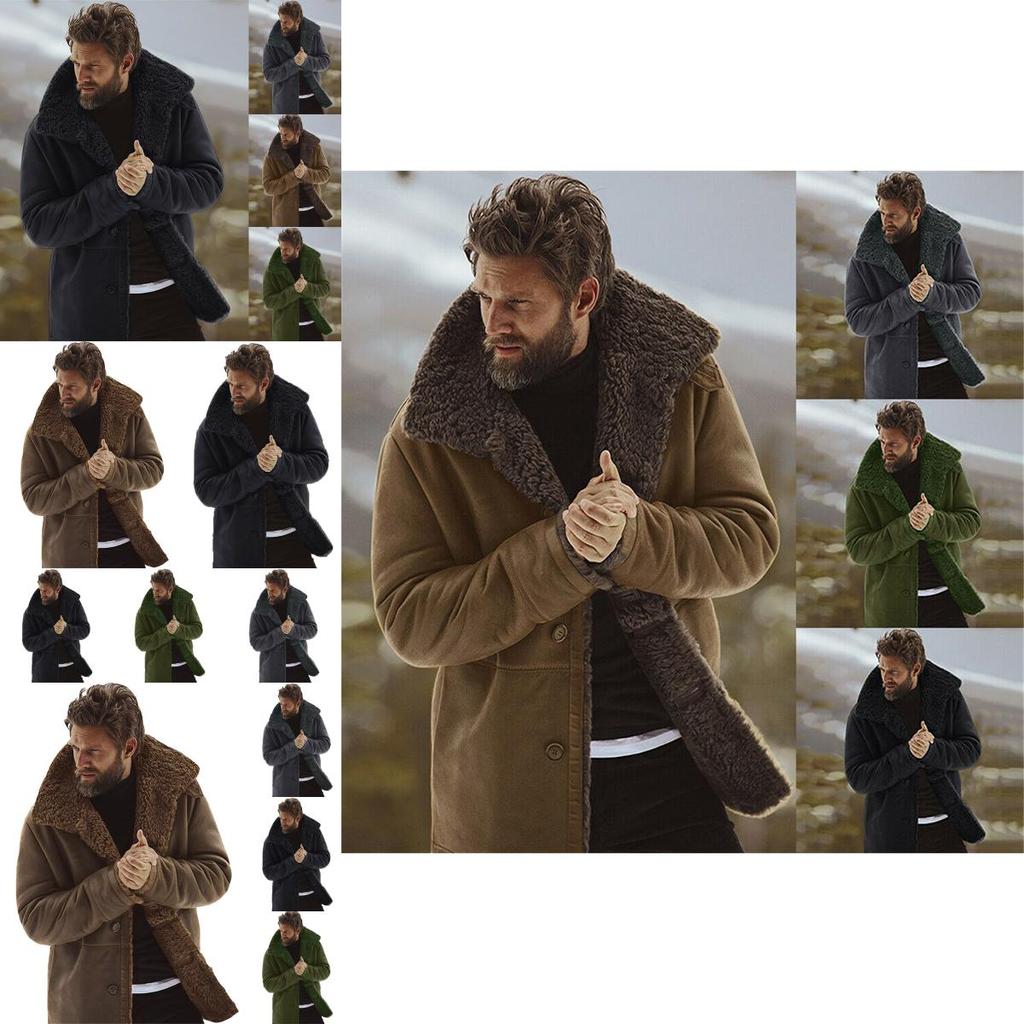 Men's Winter Warm Thick Coat Trench With Storm Cuffs And Cozy Lining Inside