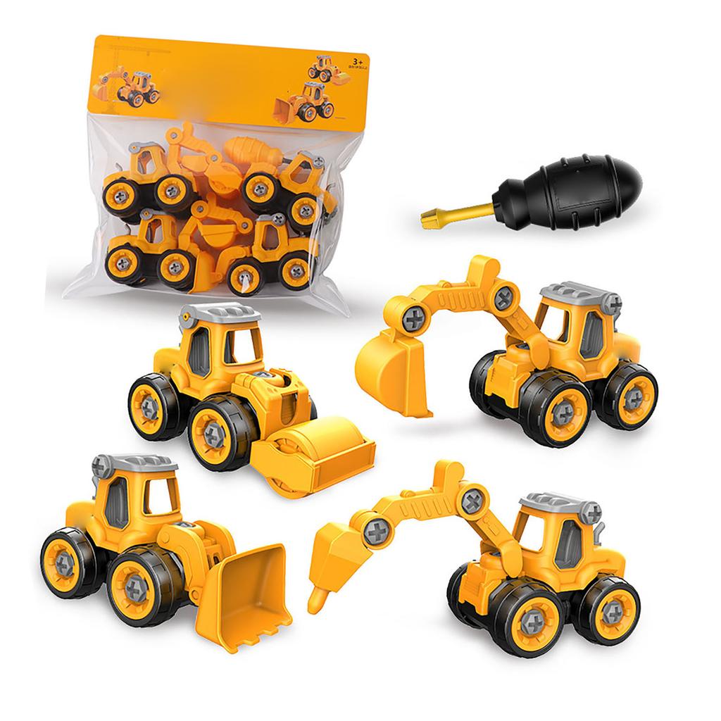 Sady stavebních vozidel pro batolata Simulace Obsahují 4 vozidla Puzzle Dětské odnímatelné autíčko