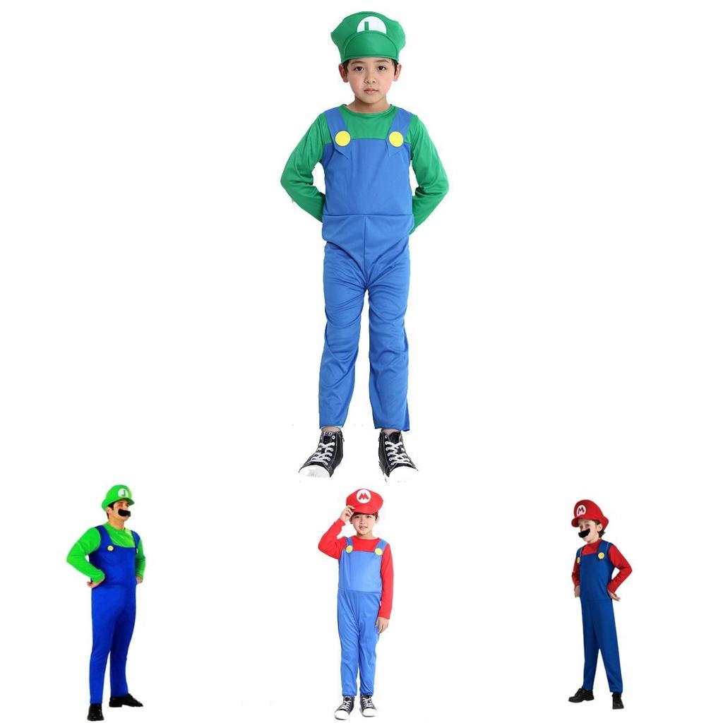 Super Mario Bros Luigi Costume For Kids And Adults Breathable Full Body Cosplay Dress With Exquisite Workmanship