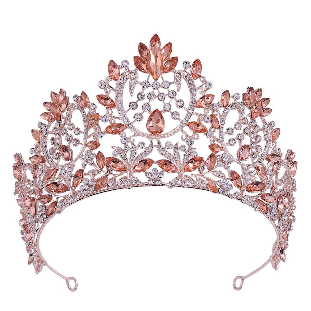 RS217 Silver and Gold Plated Elegant Crystal Wedding Hair Accessories Bride Pageant Tiaras Crowns for Queens