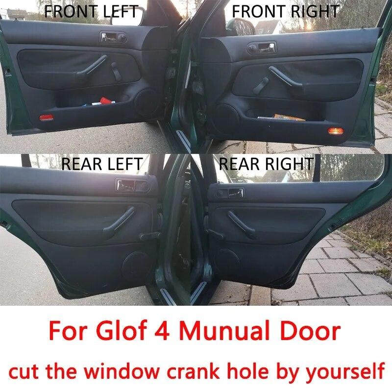 4X Mikrofiber Skinn Dør Armlene Trekk For VW Golf 4 MK4 Jetta Bora 99-05 Manuell Kontroll Vindu Dør Armlene Paneldeksel List
