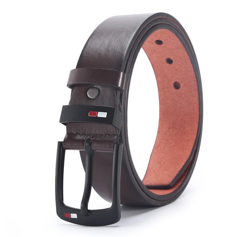 Belt Men'S Oil Drop Pin Buckle Microfiber Belt Business Belt Stall