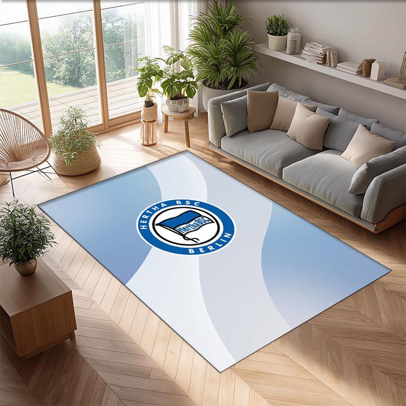 hertha bsc FC Soccer Football Pattern Soft Area Rug Non Slip Indoor Floor Carpet Sports Decor Mat for Bedroom