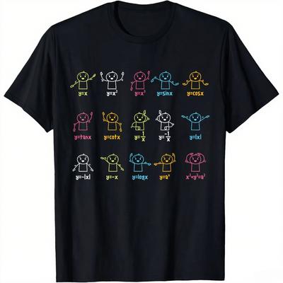 Algebra Dance Funny Graph Figures Math Equation Teacher T-Shirt Cotton Unisex Summer Streetwear Tops Print On Demand Ropa Hombre