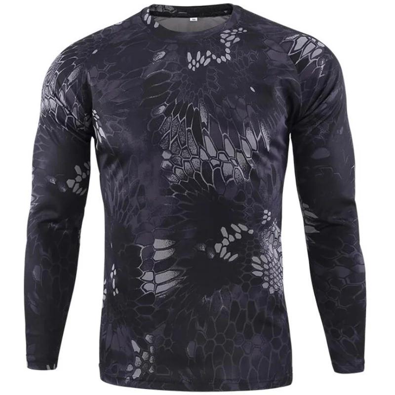 Mode Mångsidig Kamouflageprintad Topp Långärmad Casual Lös Bekväm Tröjor Långa Ärmar Herr