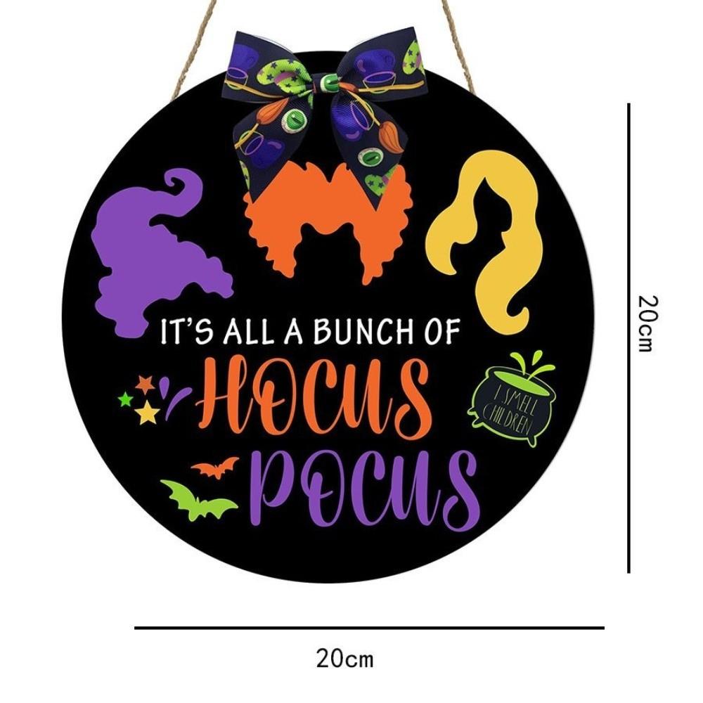 2D Halloween Wooden Sign Spooky Ghost Pumpkin with Rope Halloween Wood Ornament DIY Halloween Welcome Sign Garden Hanging Decor