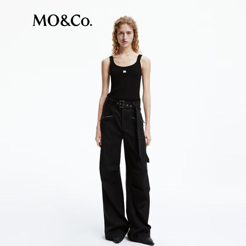 MO&Co. Letter Embroidered Ribbed Camisole M