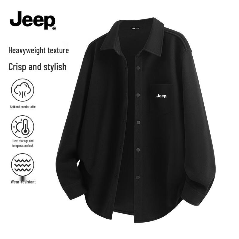 Jeep Мужская фланелевая рубашка с длинным рукавом на флисовой подкладке L
