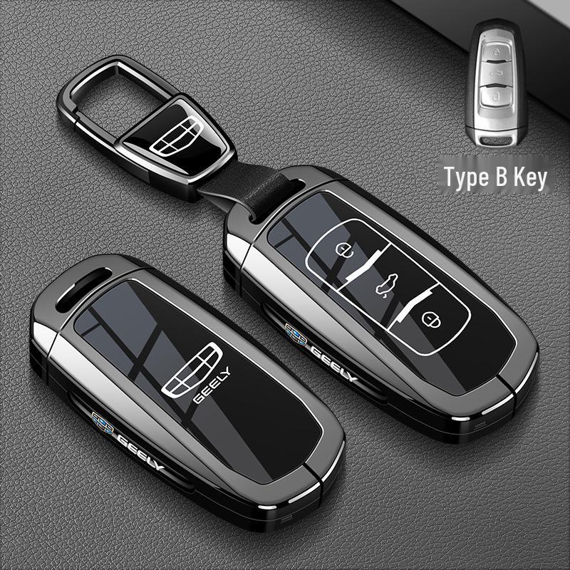 Genuine Leather Key Case for Geely Models: Xingrui, L Binrui, Emgrand, Xingyue L, Binyue, Icon, Boyue Pro, Jiaji