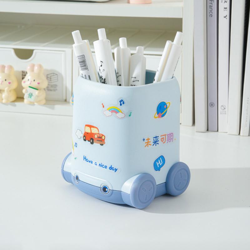 Cartoon Pencil Box Cute Car Shape Pen Container Creative Desktop Stationery Storage Rack  Student Pen Container Gifts