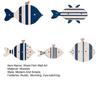 5 Pcs Wooden Fish Wall Decor Nautical Rustic Fish Wall Art Sculpture Beach Coastal Theme Farmhouse Hanging Sign for Home Bathroom Bedroom Lake House