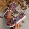 Fashion 2025 Women Sneakers Lightweight Floral Print Canvas Shoes Comfy Walking Flat Sneakers Women Slip-on Round Toe Casual Shoes Women