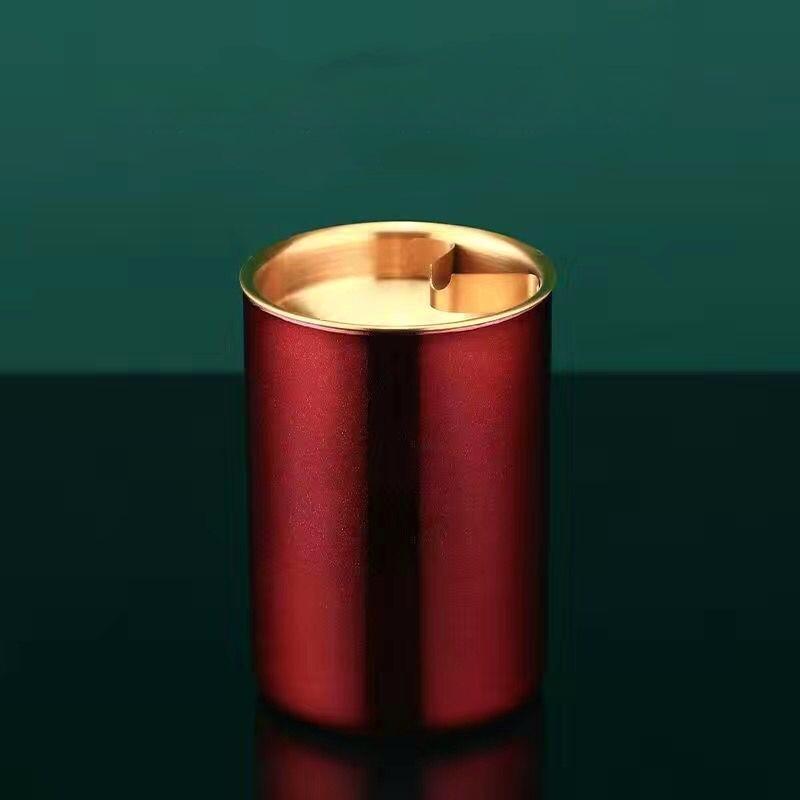 Thickened ashtray stainless steel household car ashtray Internet Coffee bar ashtray funnel with lid anti-fly ash anti-drop