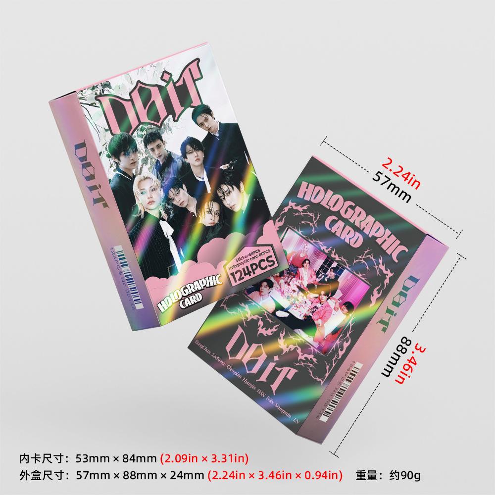 124Pcs Skzoo Laser Card Straykids New Special Do It Flash Card Star Sticker Photo Card Double-Sided Lomo Card