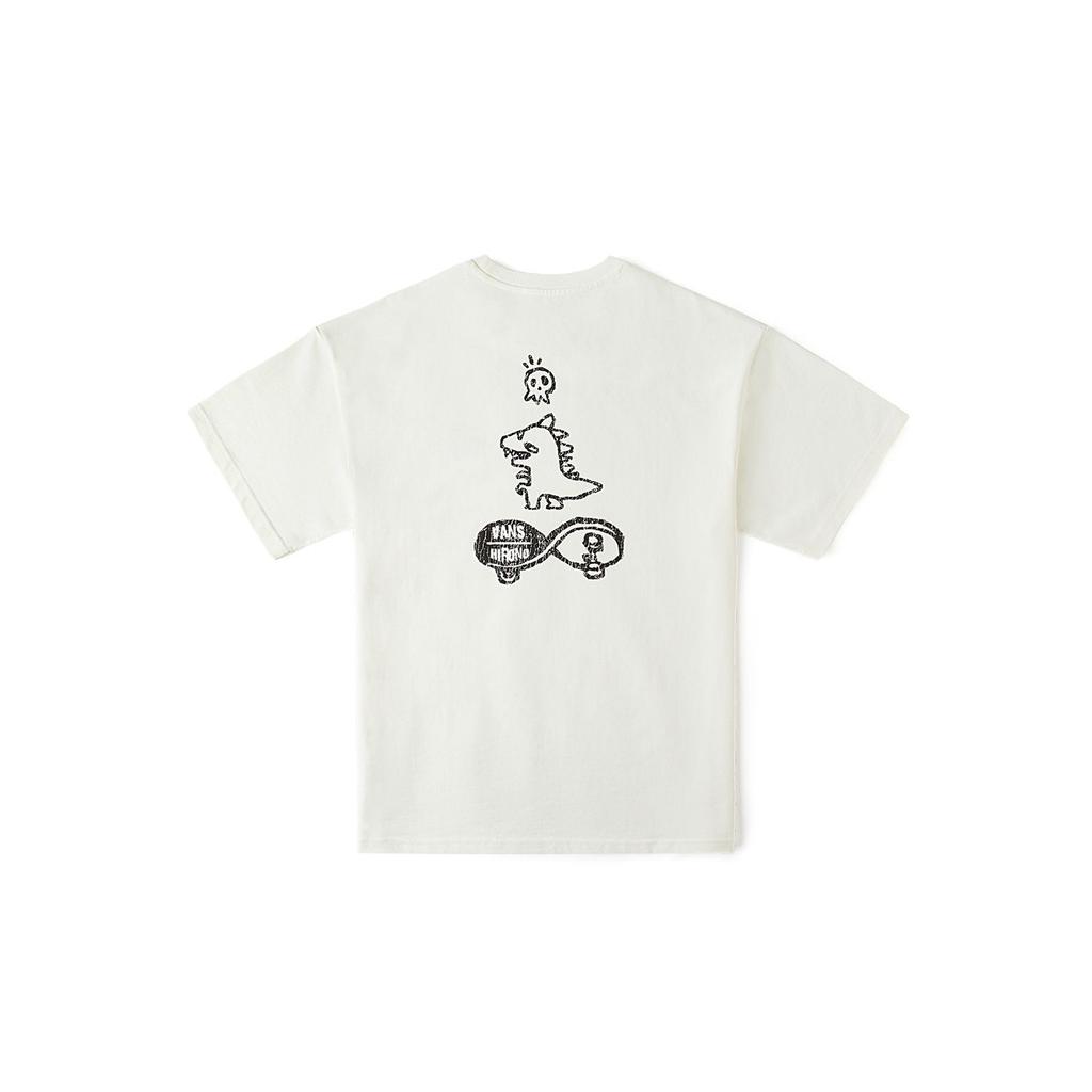 Vans X Hirono Cartoon Anime Brand Logo Print Round Neck Short Sleeve T-Shirt Unisex T-Shirt Off-White VN000K9UFS8