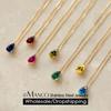 Hot Sale Stainless Steel Teardrop Zirconia Pendant Shiny Crystal Necklace Women's Birthstone Collarbone Chain Wholesale