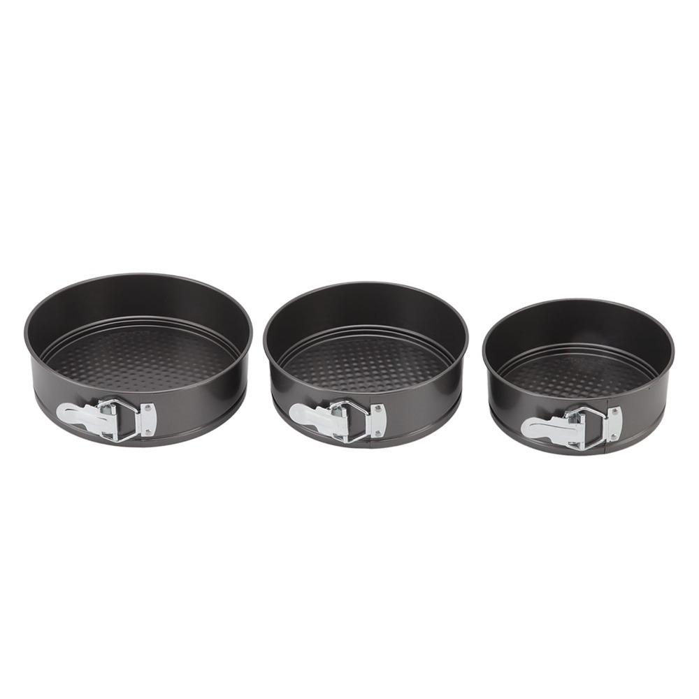 3pcs Non-Stick Cake Pan Set Carbon Steel Cheesecake Pan Set Thick Round Cake Pan Party Baking 18+20+22cm