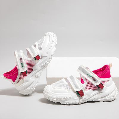 Children's Sports Sandals 2025 Summer New Fashion Single Mesh Hollow Breathable Medium and Older Children's Solid Bottom Size 38 Classmate