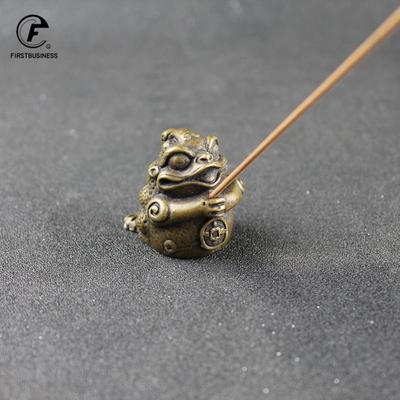 Copper Toad Coins Incense Burner Antique Brass Animal Figurines Incense Holder Base Tea Pet Desk Decoration Home Decor Ornament
