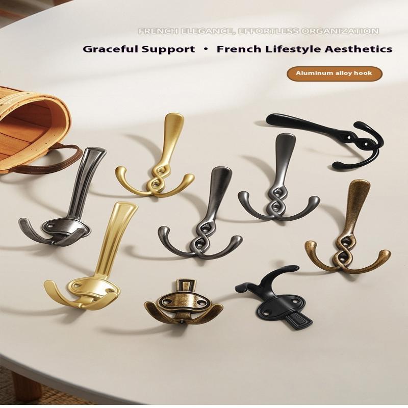 1Pcs Zinc Alloy Bronze Wall Mounted Hook Rustic Key Coat Bag Hat Hanger Robe Hooks Hanging Kitchen Bathroom Room Coat Rack Hooks