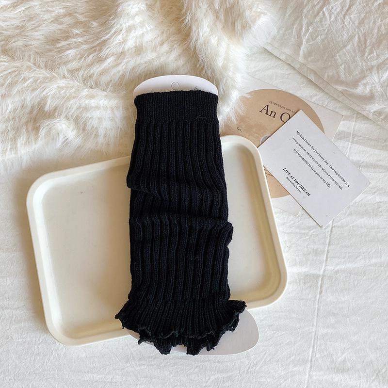 

Girls Angora Red Lace Knit Leg Warmers - Chunky Mid-Calf Socks for Spring, Autumn, and Winter One Size, approx. 30cm flat