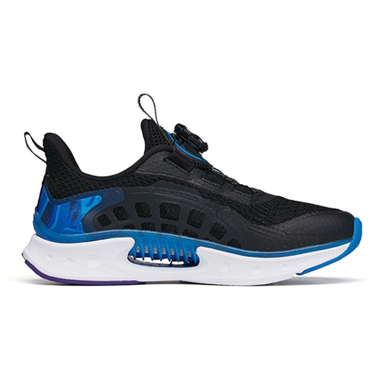 Anta Kids Wind Chaser 4.0 Low Top Running Shoes Kids Sneaker Black Blue 312225516-5