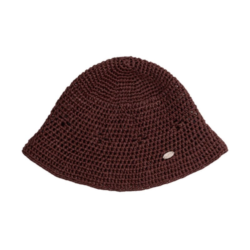 Slowslowly No.224 / Lily Raffia Crochet Bucket Hat _ Brown