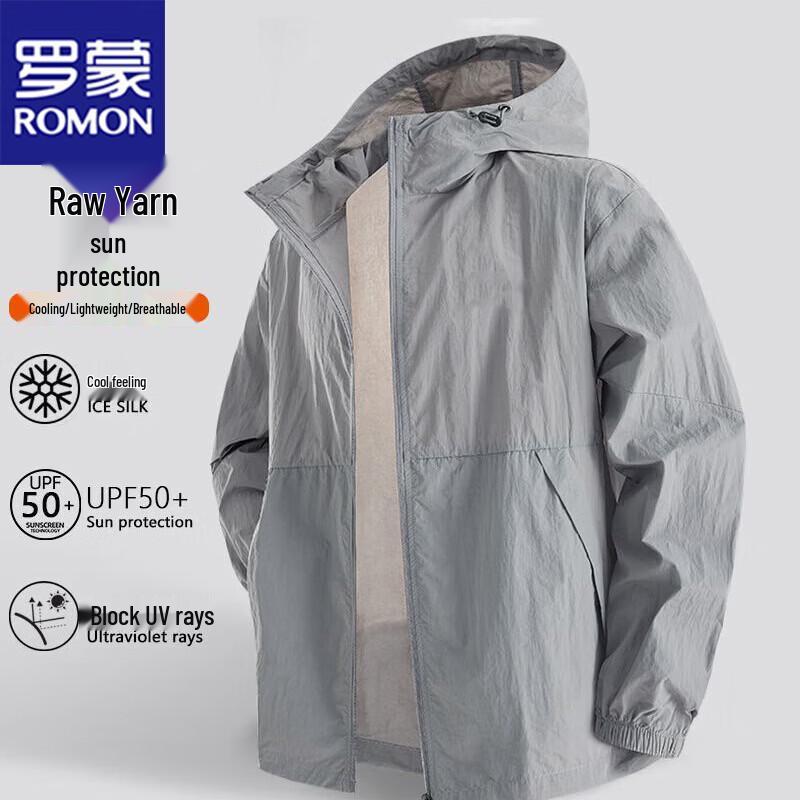 ROMON Men's Lightweight Stand Collar UV Protection Jacket