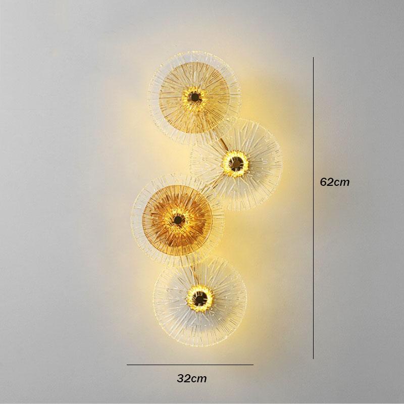 Nordic LED Round Wall Lamp Light Luxury Glass Ceiling Lights Combination for Living Room TV Background Bedside Corridor Aisle
