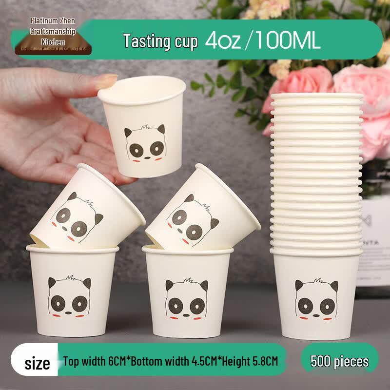 Disposable 100ml Panda Mini Paper Tasting Cups