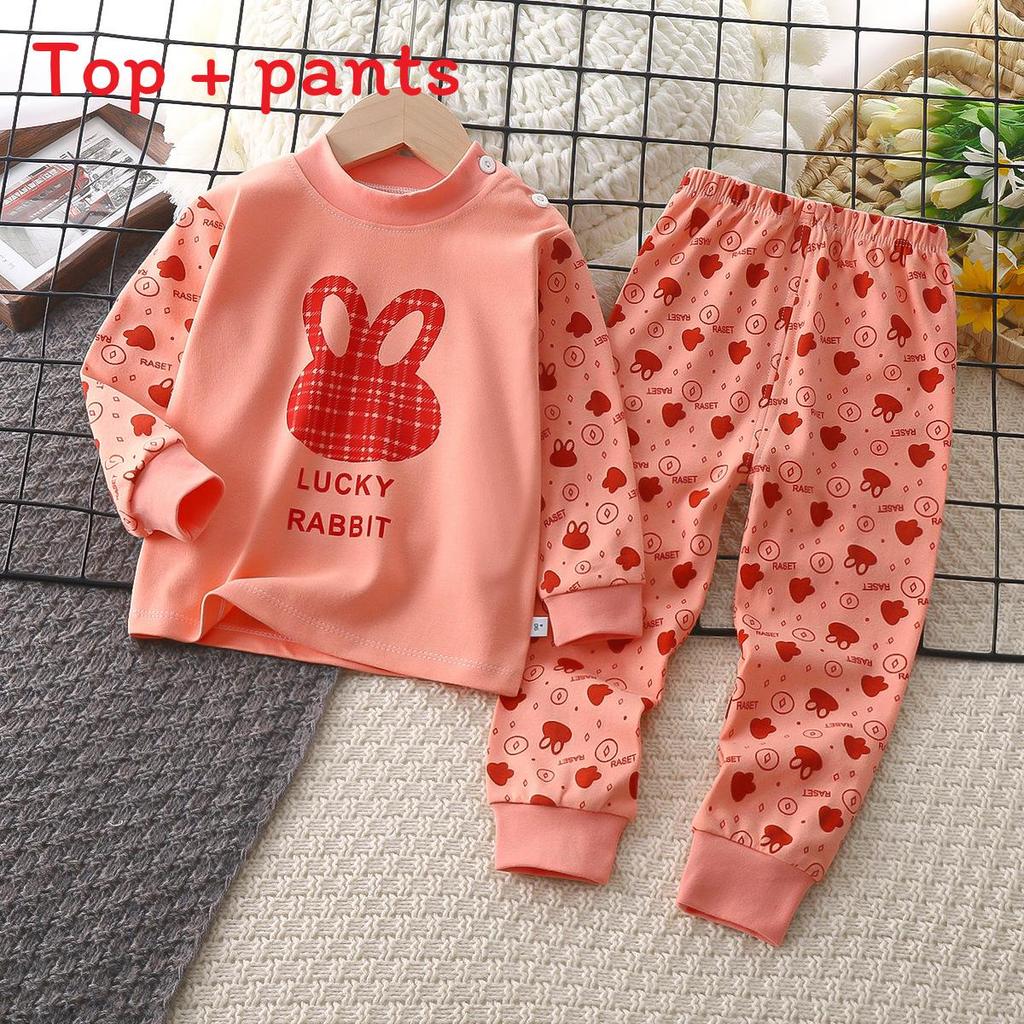 Baby Cotton Pajamas Set With Cartoon Prints For Kids Age 3 To 8 Years