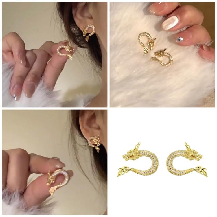 Dragon Inspired Ear Studs Jewelry for Those Who Love Chinese Culture and Fashion