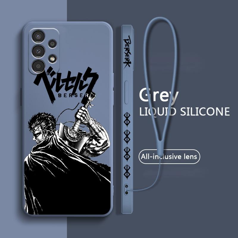 

Berserk Comics аніме для Samsung A72 A54 A53 A52 A42 A34 A32 A25 A24 A23 A22 A15 A14 A13 A12 рідкий лівий мотузковий чохол для телефону Samsung A53 5G
