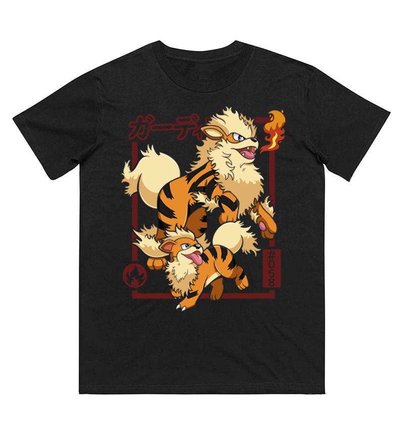 

2026 Summer Growlithe Retro Cosplay Tshirt Unisexs Oversize Casual Cotton Printed Shortsleeved Unisex Childrens Sports Shirt S