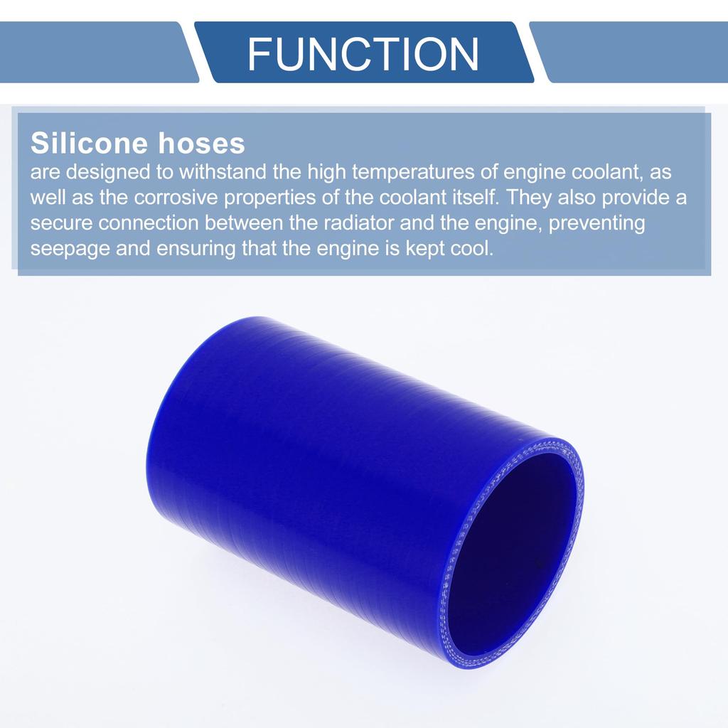 X AUTOHAUX Silikonschlauch, Gerades Silikonrohr, Blau, Länge 3,9 Zoll (100mm), Innere
