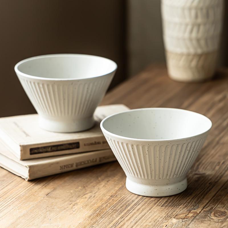 Reliéfní Klobouková Mísa Retro Vysoká Mísa Domácí Keramická Mísa Mísa na Nudle Mísa na Zeleninu Japonské Nádobí Malá Mísa Mísa na Salát