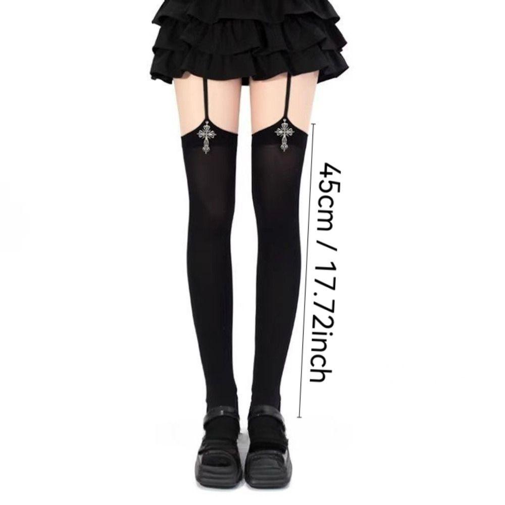 Thin Women Suspender Socks Gothic Style Thigh High Over Knee New Lolita Anime Stockings
