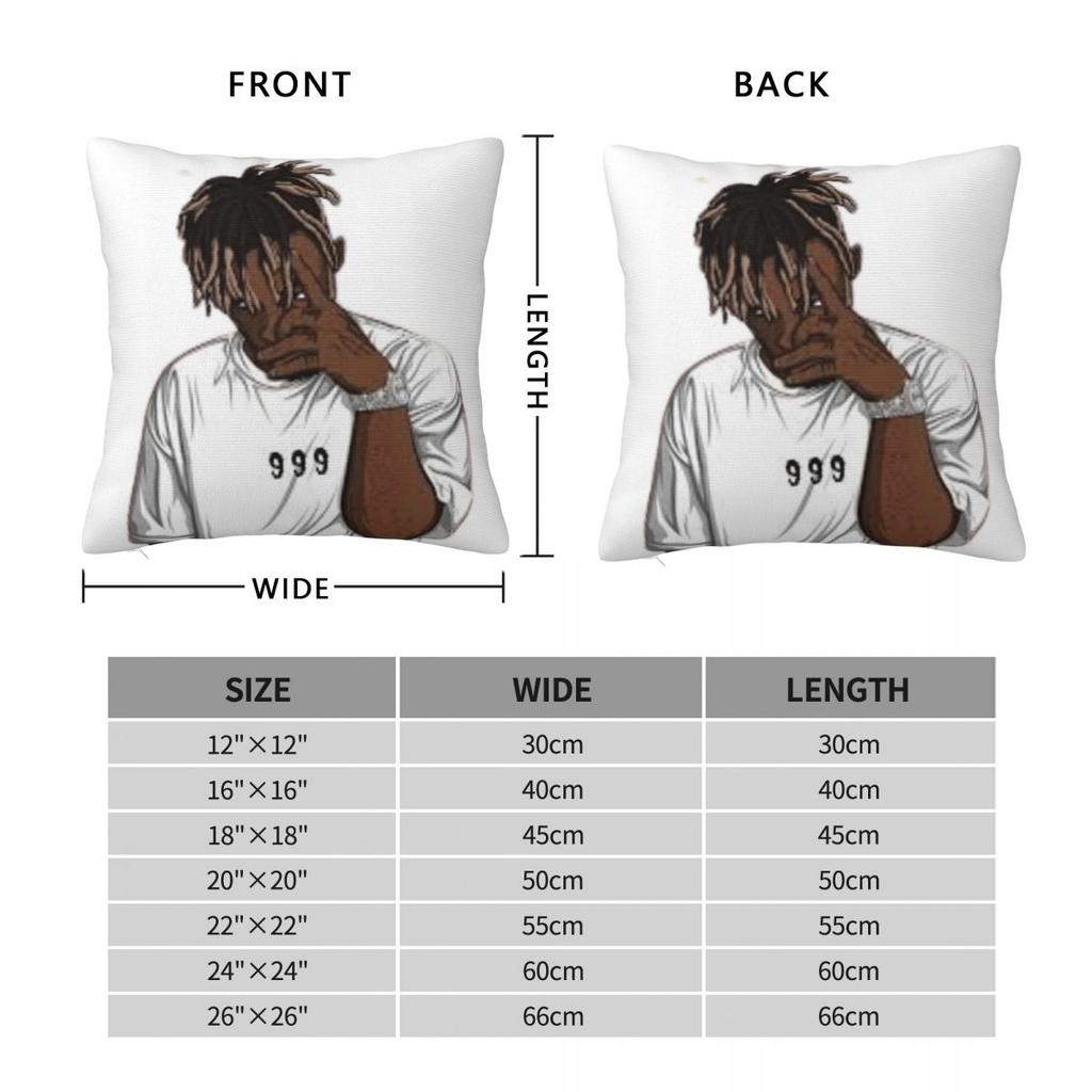 Juice Wrld 999 Quadratischer Kissenbezug Polyester Leinen Samt Kreativer Reißverschluss Dekor Kissenbezug Sofakissenbezug