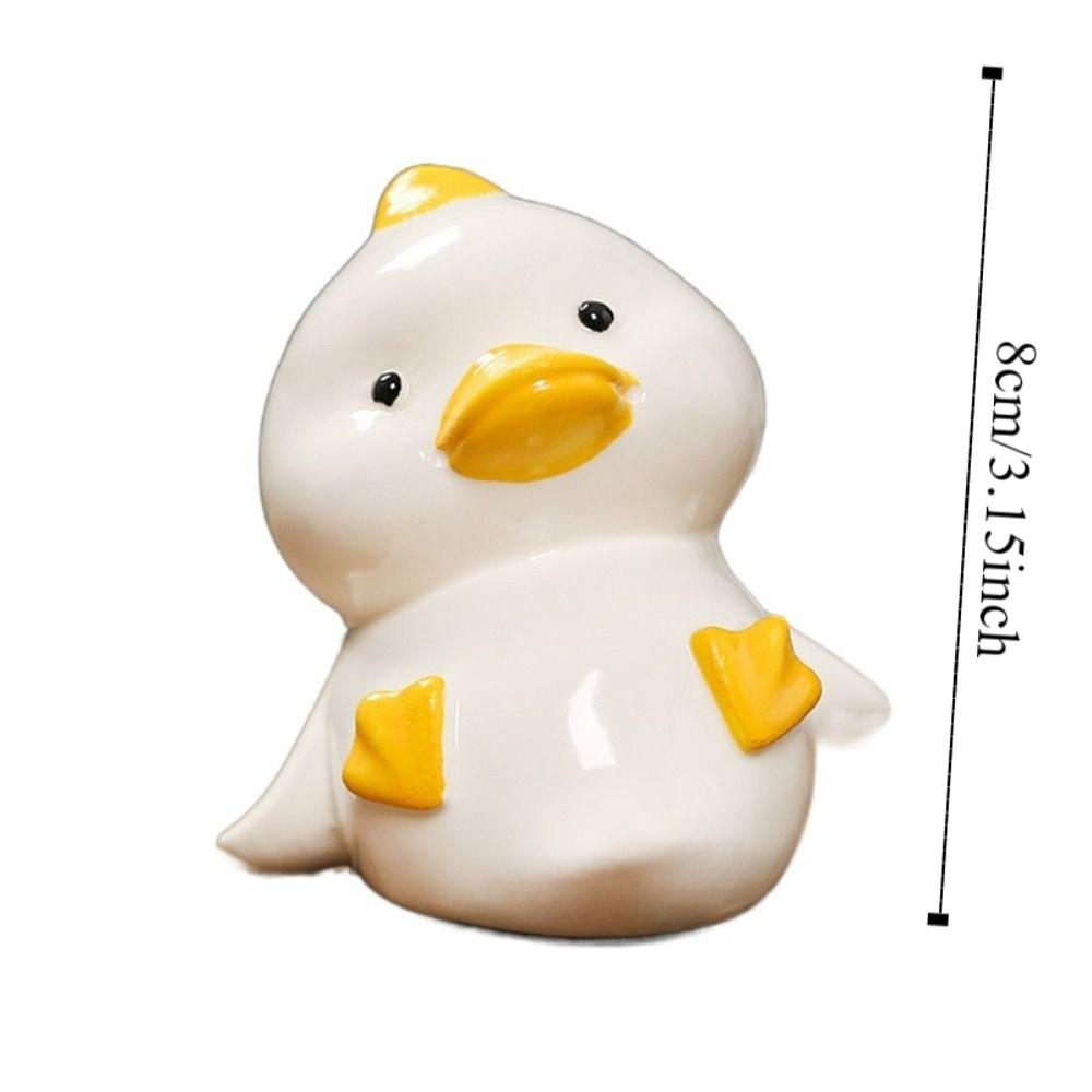 Handmad Duck Miniature Figurine Ceramic Pet Duck Landscape Decoration  Desktop Decorative