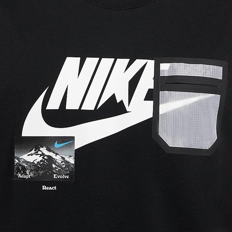 Nike T Shirts Men's Black Crew Neck Moderate Straight Fit CZ4662-010